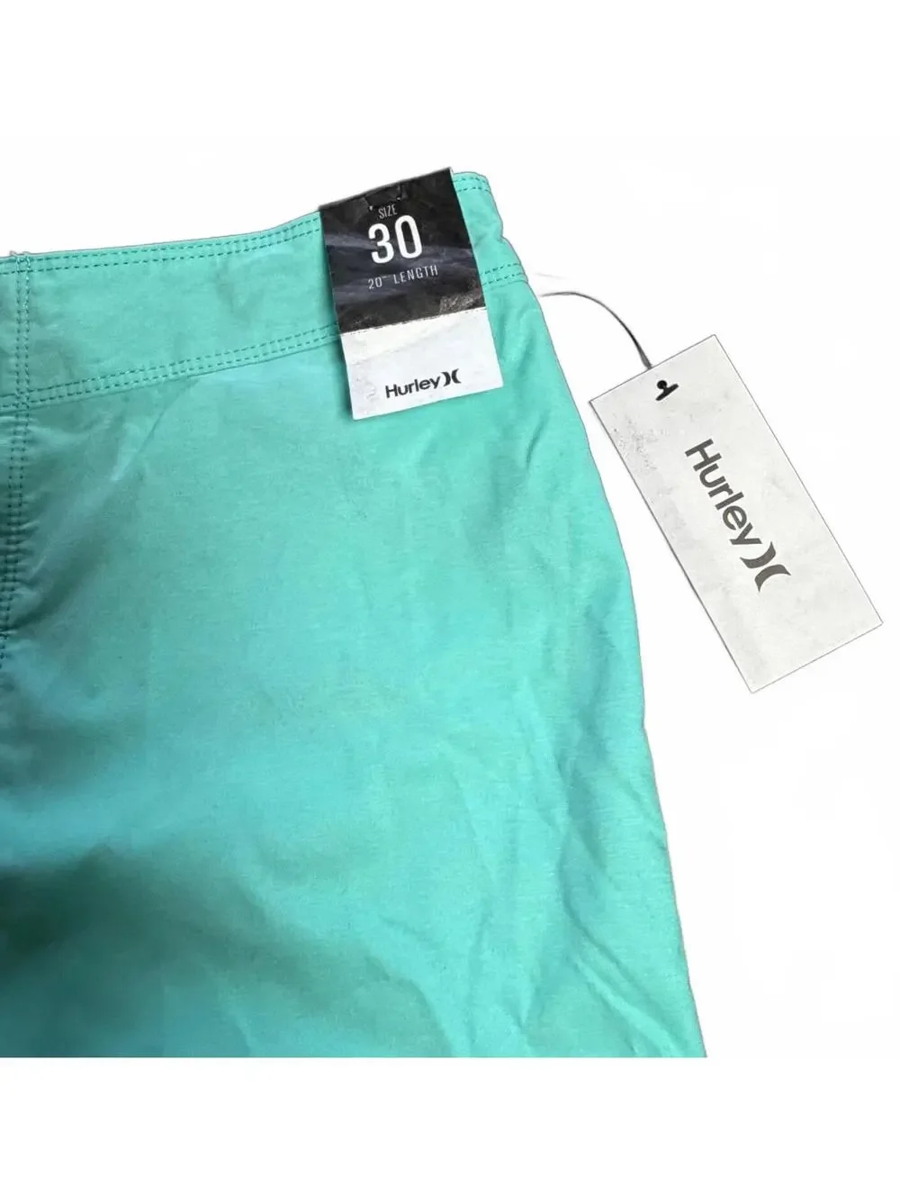 HURLEY turquoise 20” length o r & only cross dye swim board trunks shorts NWT